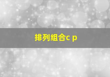 排列组合c p